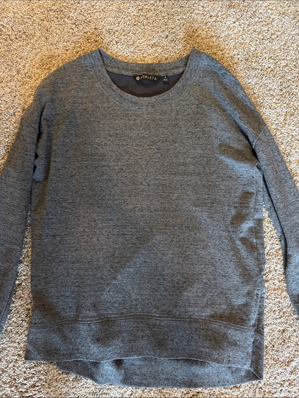 Athleta Heather Charcoal Gray Crewneck Sweatshirt